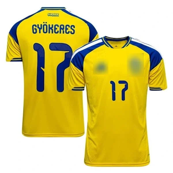 VM 2026 Sverige Hemmatröja Fotbollströja Gyökeres #17 S-2XL Vuxen & Barn Fotbollströja GYOKERES S