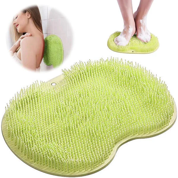 Foot and Back Scrubber for Shower – Wall Mounted, Bathroom Foot Massage Pad, Silicone Suction Non-Slip, Shower Foot Scrubber Mat, Exfoliating Bath Pad