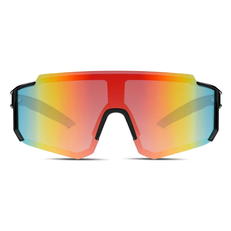 Black & Orange Wraparound Sports Sunglasses for Men - Sports sunglasses