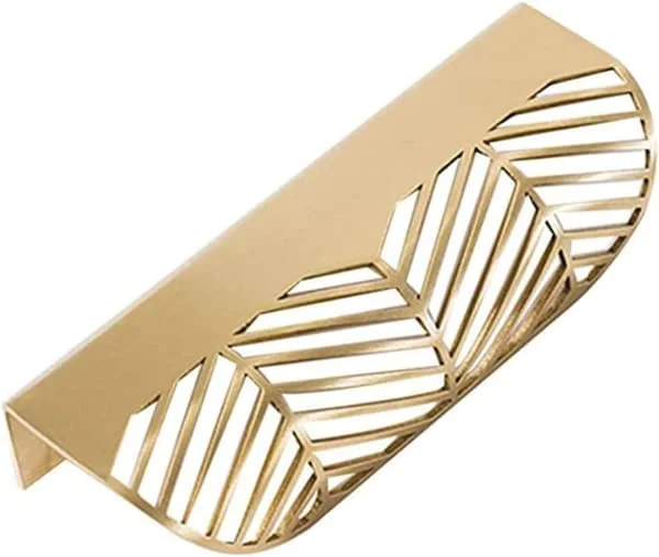 Guld skåpshandtag 4 st Bladform Guld Mässing Skåphandtag Möbelhandtag Kök Dörr Koppar Låddragknoppar Hårdvara Lådknoppar Dr