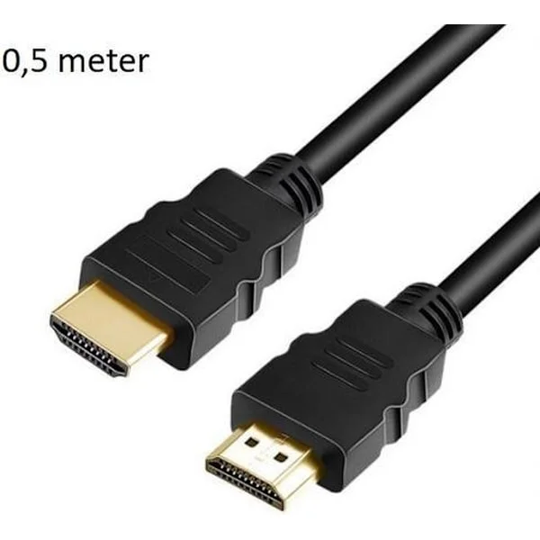 HDMI 1.4-kabel - Höghastighets Ultra HDTV - 4K - 3D - Krompläterad Guld - Svart - 0,5 meter