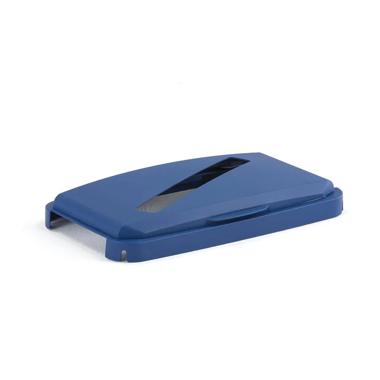 Hinged lid for refuse container OLIVER, lid for paper, fits 60 L bin, blue