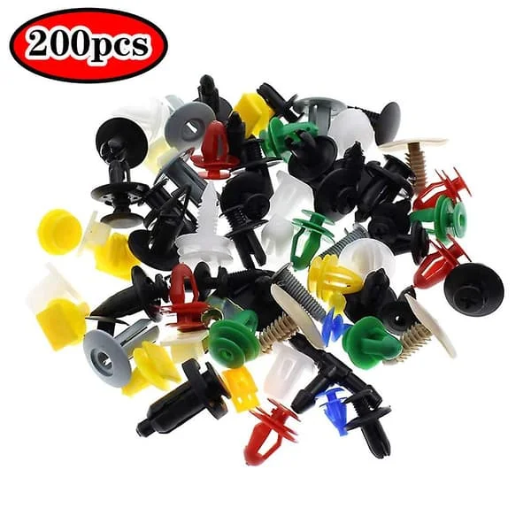 200 stk. blandede auto-fasteners bil kofanger clips retainer bil fastener nitte dørpanel liner til alle biler tilfældig blanding| |