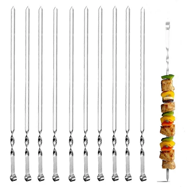 Barbacoa 10 stk. inoxidabelt acetat, asar, barbacoa paller, 38cm