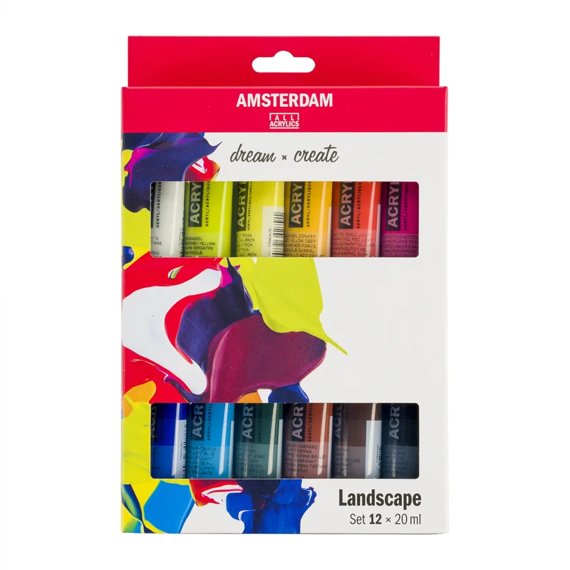 Amsterdam Akryylivärit Landscape setti 12 x 20 ml