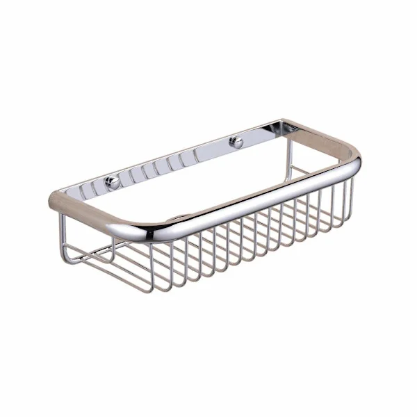 Brass Shower Caddy with Concealed Mounting Screws Rustproof Bathroom Shelf Wall Shelves Kitchen Storage Basket Holder Chrome