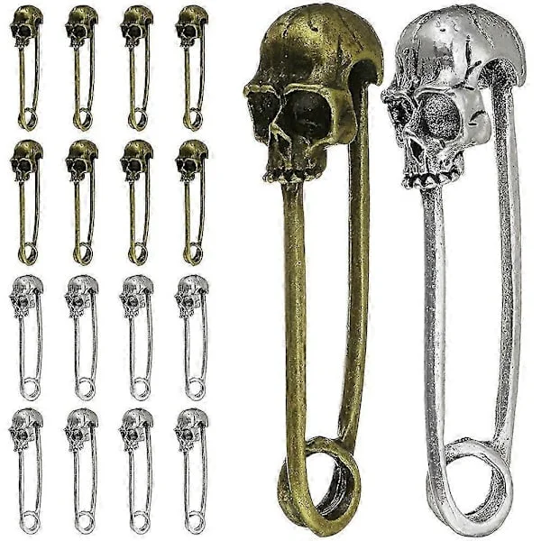 20 st Döskalle Säkerhetsnål Döskalle Nål Spänne Metall Punk Nål Retro Säkerhetsnål Klädtillbehör