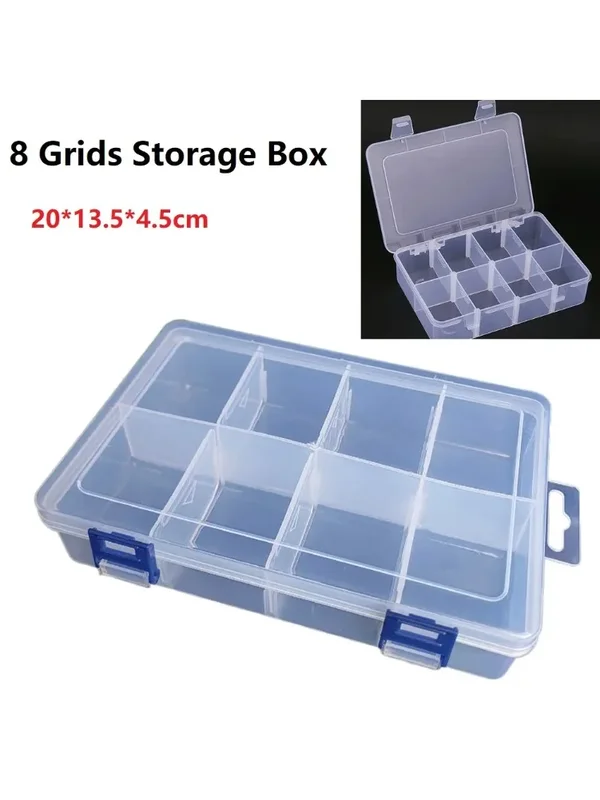 AliExpress - Boîte de rangement d'outils, compartiment réglable à 8 grilles, boîte de rangement en plastique, support de vis, étui organisateur 20*
