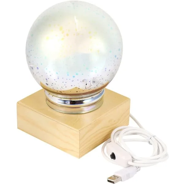 Træ Farverig 3D Magisk Lysprojektor Bold 3D Lampe USB Strømkilde Soveværelse Sengebord Natlampe Fest Stjerne Atmosfære Natlampe Bordlampe