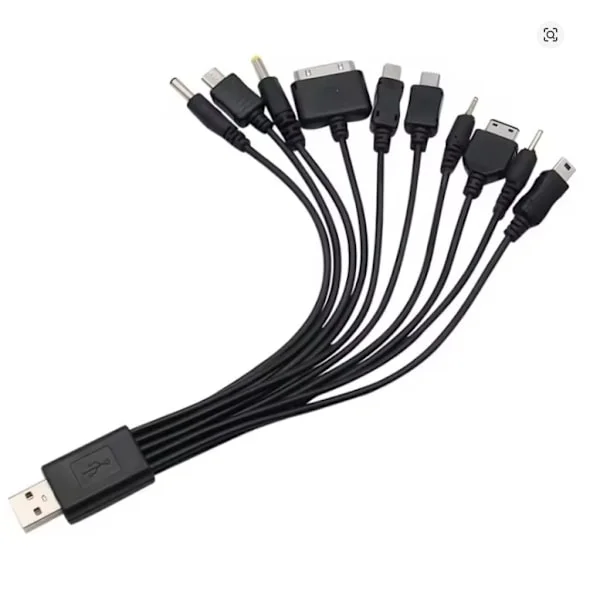 1 st 10-i-1 Multifunktionell Laddare USB-kablar för Ipod Motorola Nokia Samsung Lg Sony Ericsson Konsumentelektronik Datakablar