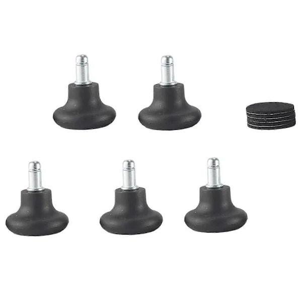 5-pakning Bell Glides for kontorstol uten hjul, Utskiftbare rullestol svingbare hjul, faste S