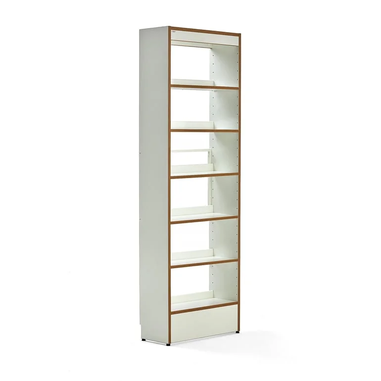 Library bookshelves STORY, basic, single-sided, 2240x747x305 mm, 6 shelves, white
