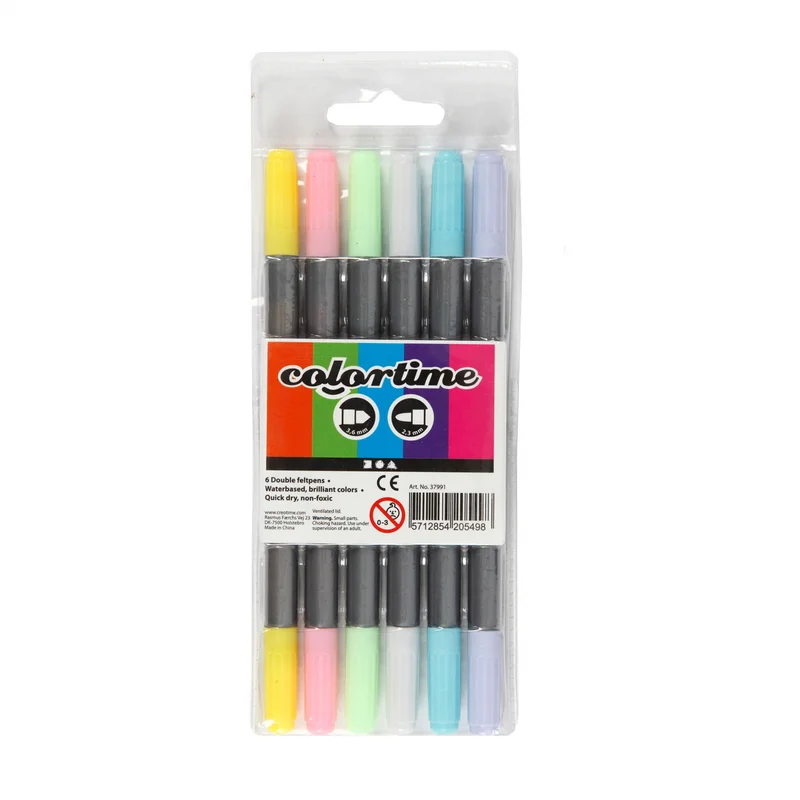 Creativ Company Huopakynät Two-Tip 6 kpl Pastelli