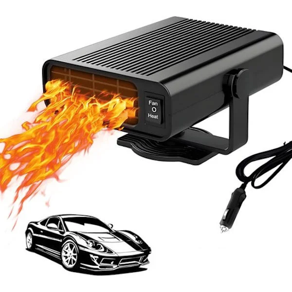 Bilvärmare - Elvärmare - Defroster 120W - 12V - Roterande - Vindrutevärmare & Defroster - ABS-hölje - Kompakt Bilvärmare