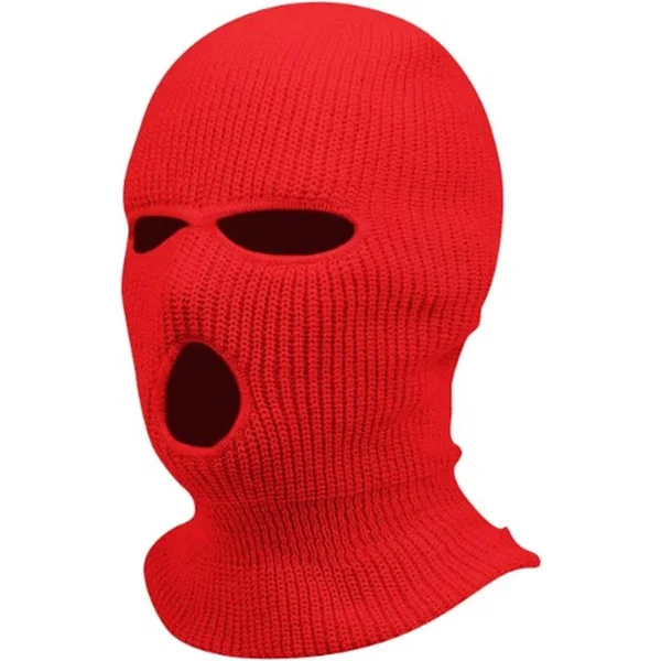 Varm Balaclava - Töjbar - En Storlek - Balaclava - Motorcykel - 3-håls - Ansiktsmask - Röd