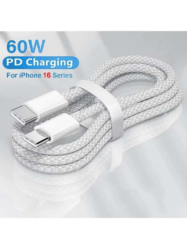 AliExpress - PD 60 W USB-C auf USB-C Schnelllade-PD-Kabel für iPhone 16 15 Serie MacBook Huawei Samsung Xiaomi Typ C auf Typ-C-Kabel