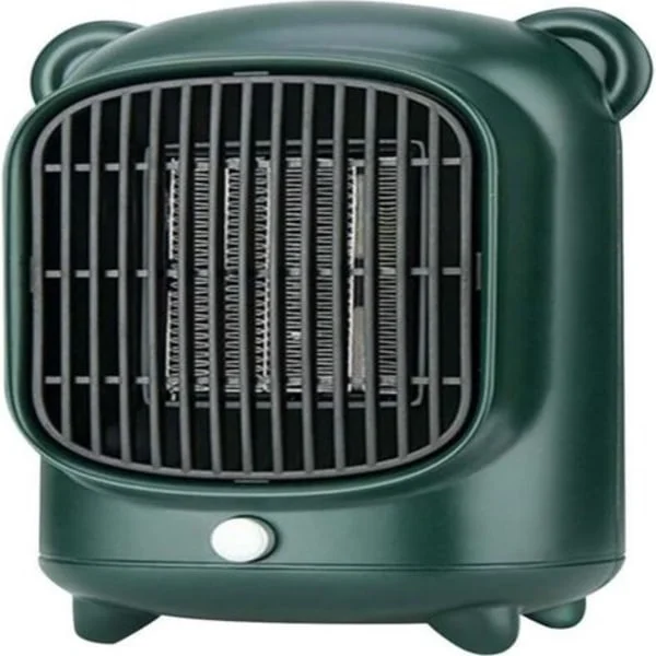 Liten Stillegående Keramisk Vifteovn, Energibesparende Vifteovn, Lavt Forbruk Mobil Elektrisk Varmeovn, 500w Mini Vifteovn for Bad eller Kontor (Grønn