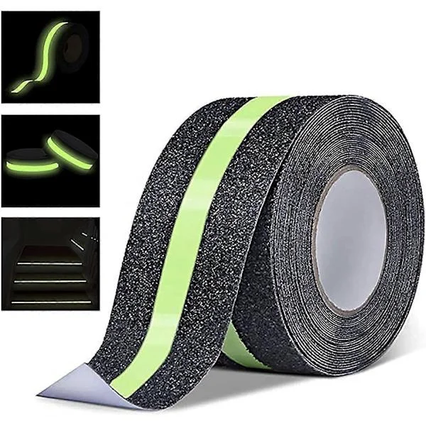 5M X 5Cm Skridsikker tape, selvlysende skridsikker tape til trappetrin, højstyrke sikkerhedstape til trapper, trin, indendørs, udendørs, trædæk