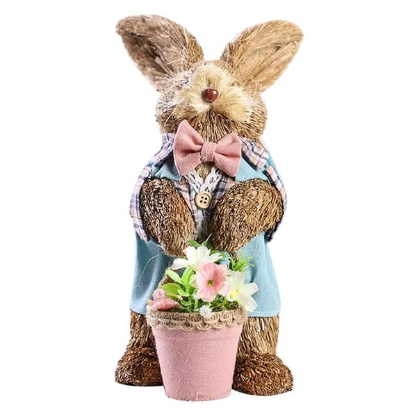 Easter Bunny Figurine Decoration Rabbit Sculpture Easter Decor Cute Garden Decor Animal Statue for Yard Indoor, Lawn Office Outdoor