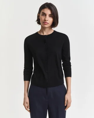 GANT - Cardigan i ekstra fin merinoull til dame black