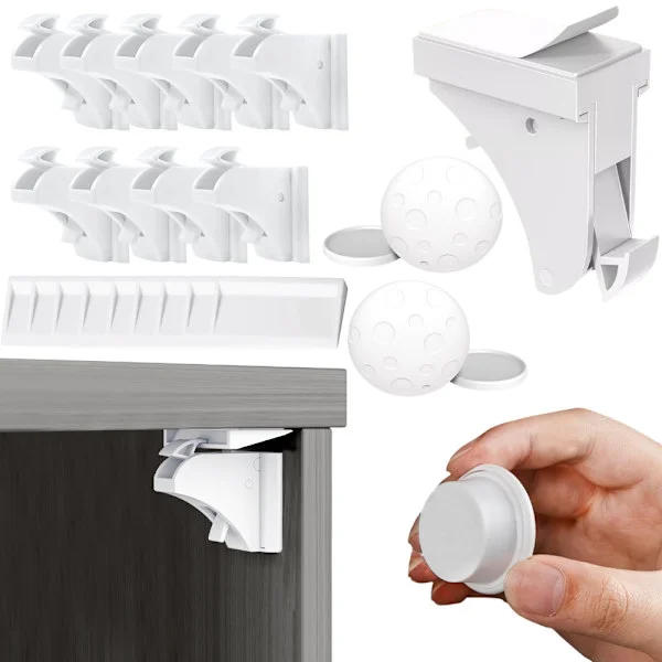 10x Invisible Magnetic Locks for Cabinets and Drawers Child Safety【K】