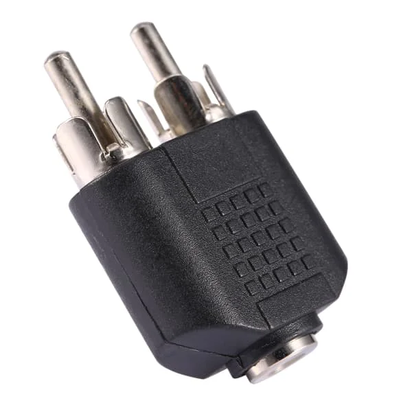 3,5 mm hun stereo jack til dobbelt 2 RCA phono han F/M splitter adapter konverter