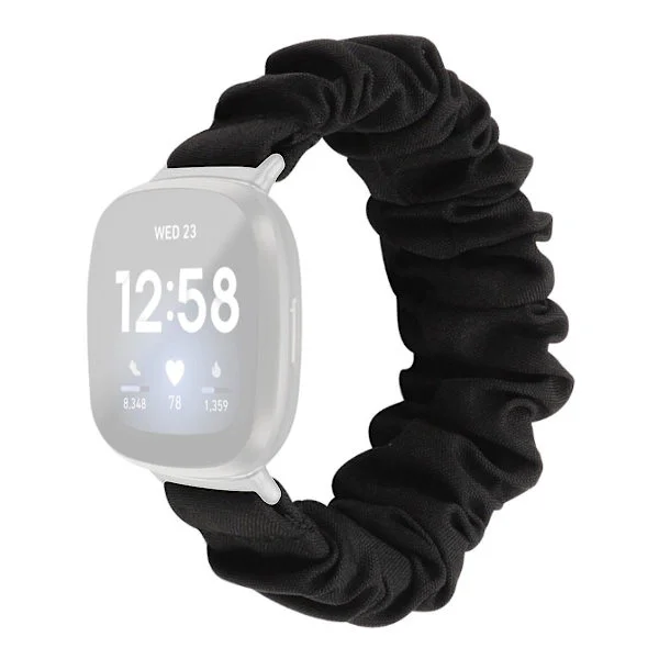 För Fitbit Sense 2 Scrunchie Klockarmband Tyg Tryckt Hårband Rem Armband Leopard
