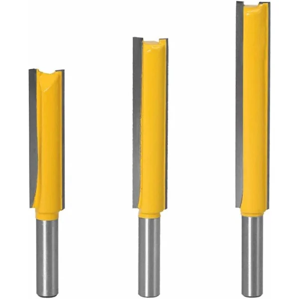 3st 8mm Flush Trim Frässtål Extra Långa Hårdmetall Frässtål Träbearbetningsfräsverktyg 50mm 63mm 76mm