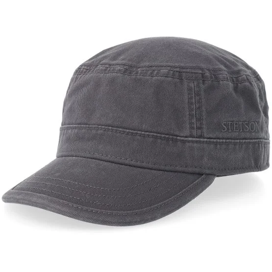 Stetson - Cotton Grey Army Army Grey Cap - @ Hatstore