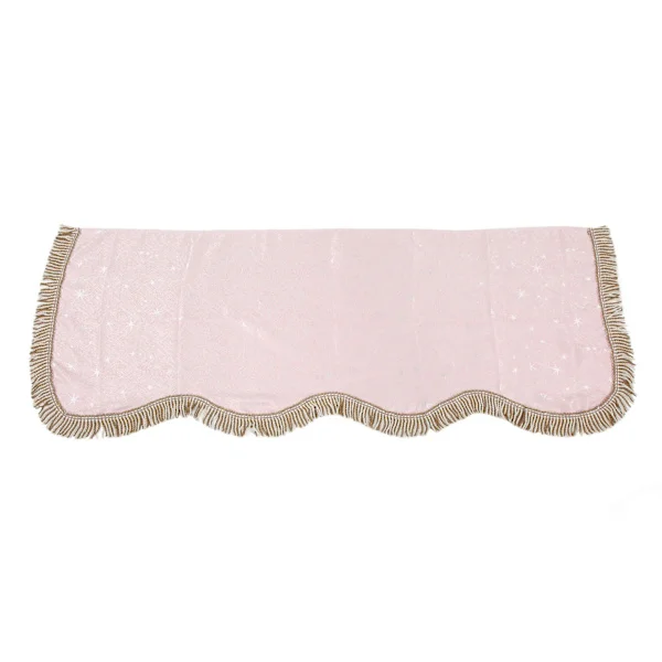 88-Key Piano Cover Golden Velvet Fabric with Tassel Decoration Pink
