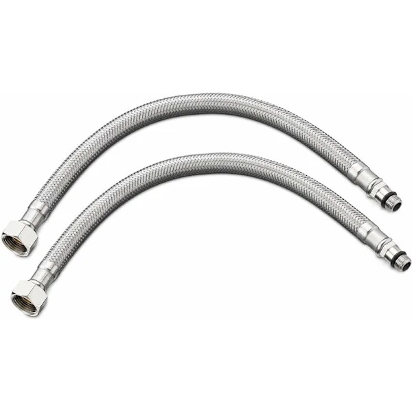 Fleksibel kjøkkenslange 30 cm Sett med 2 standard tilkoblingsrør G3/8 x M10 x 30 cm for vask kjøkken baderom armatur