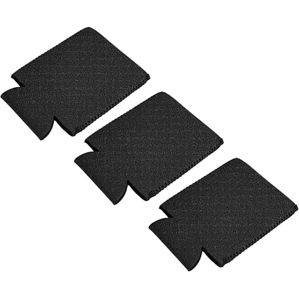 Kjøleermer for bokser, isolerte sammenleggbare neoprende kapper, for slanke bokser og flasker, svart pakke med 3, (svart)