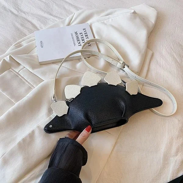 [RM]Women's Summer Cute Dinosaur Mini Shoulder Bag - Playful Crossbody Small Square Bag, Personalized Street Fashion Black