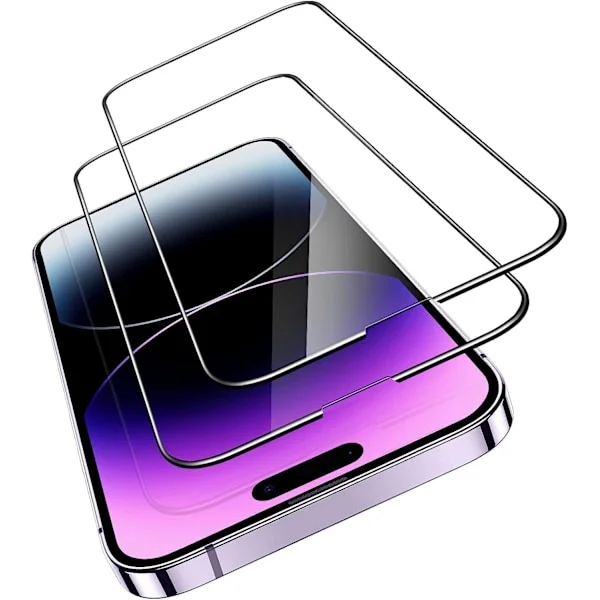 2-Pack iPhone 15 Pro Max Heltäckande Skärmskydd i Härdat Glas