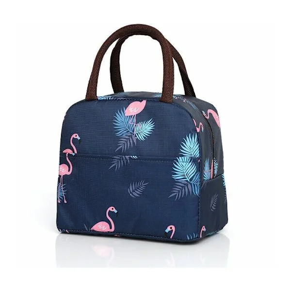 Marinblå Flamingo Cool Bento Bag Bento Bag Bärbarisolerad Lunch Bag Cool Lunch Bag Picknick Tote Bag Isolerad Påse Vattentät Canvas Damer, Sol