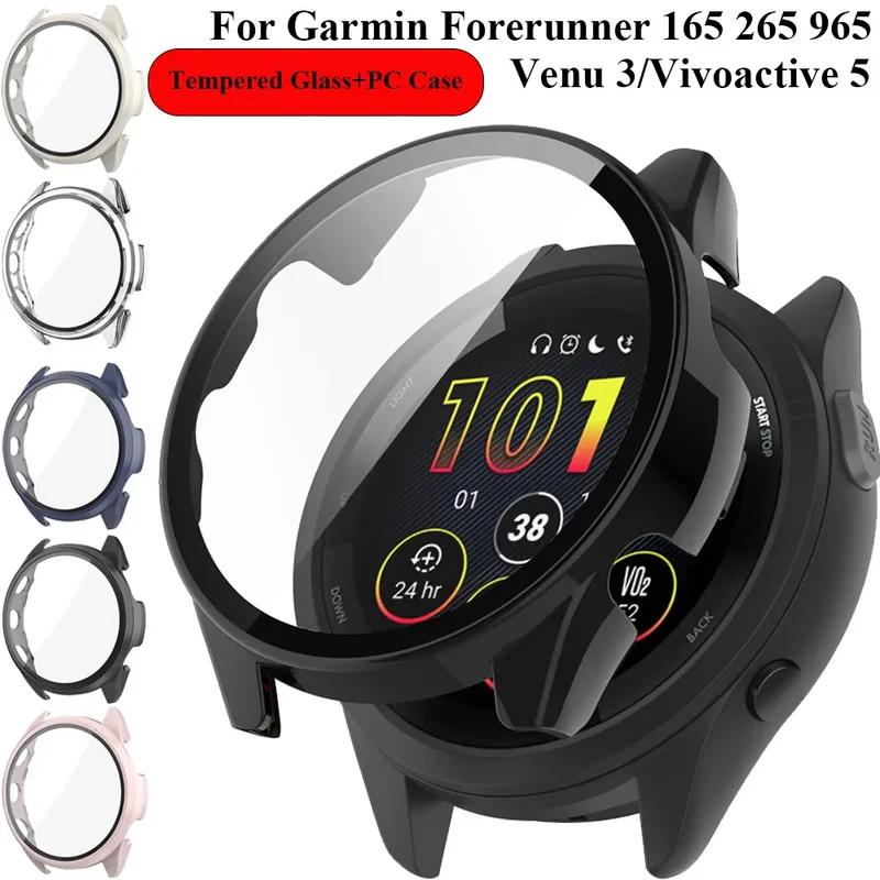 AliExpress - HD gehärtetes Glas + PC-Gehäuse für Garmin Forerunner 165 265 965 Rundum-Display-Schutzhülle Garmin Venu 3/Vivoactive 5 Abdeckung