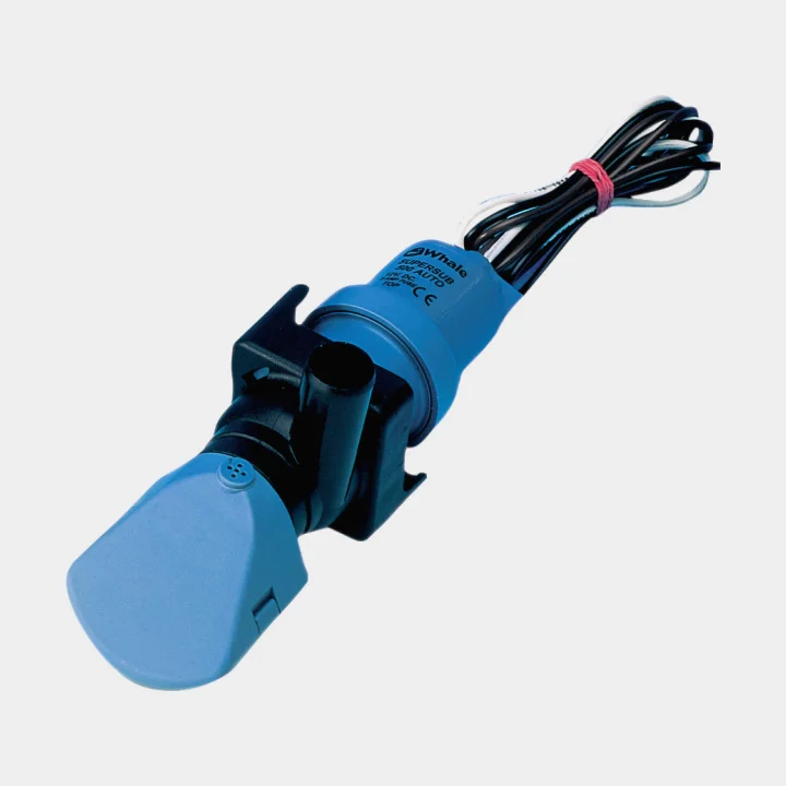 Pompa di sentina elettrica sommergibile Whale Supersub 500 GPH (31 litri / minuto), profilo ribassato, 12 V, avviamento manuale, senza interruttore di