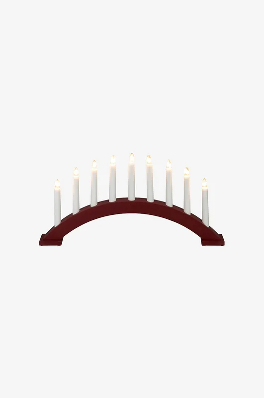 Konstsmide - Lysestake i tre 9 pærer 25,5 cm - Rød - Adventsstaker - Fra Homeroom