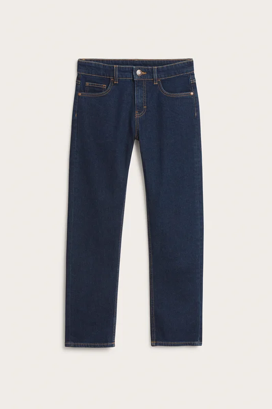 Kappahl | Straight jeans mid waist Mörkblå 128 | Barn