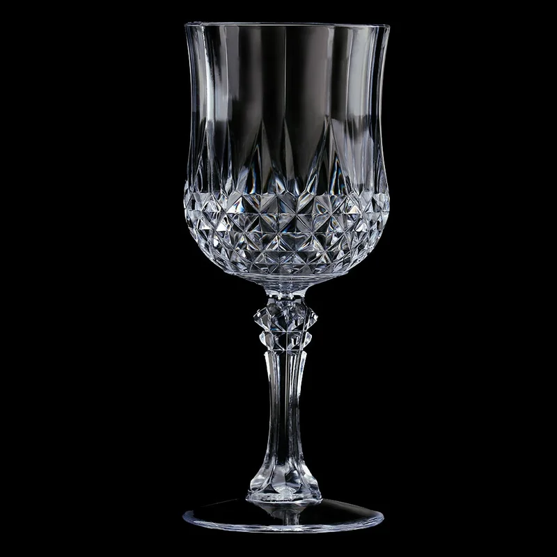 Vinglass i plast 6-pakning / plastvinglass 200 ml / uknuselige glass / piknikglass til utendørs bruk