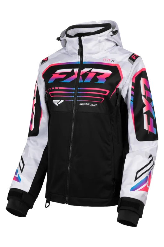 FXR RRX Women's Snow Jacket 25 Snow White Camo/Cotton Candy 6