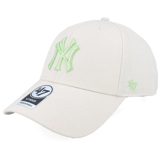47 Brand - New York Yankees MLB 47 Mvp Cap Bone Adjustable Adjustable Beige Cap - MLB @ Hatstore