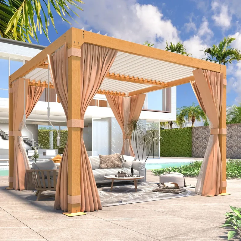AliExpress - Gazebo extérieur Pergola aluminium 3X4 4X4 3X6 3X5 4X6 4X5 3X3 Arcs bioclimatiques électriques tonnelles Pergolas aluminium Perg