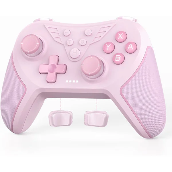 Handkontroll för Switch, trådlös handkontroll kompatibel med Switch Lite/Oled, TURBO/Makroprogrammering/Justerbar vibration/6-axligt gyroskop - Rosa