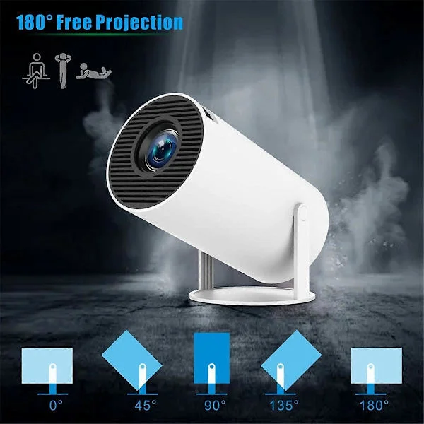 【BQ】HY300 PRO Projektor 4K Android 11 Dubbel Wifi6 Allwinner H713 BT5.0 1280x720 Hemmabio Utomhusbiograf Projektor AU-kontakt