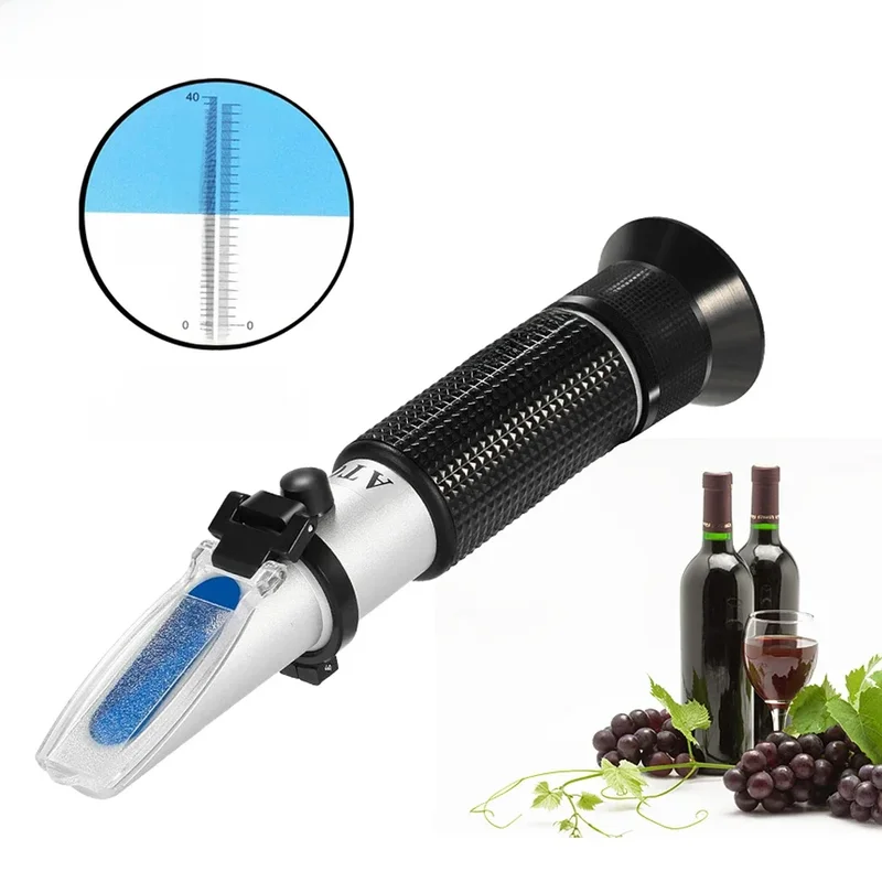 AliExpress - 0-40 % Brix 0-25 % Alkohol Trauben Wein Refraktometer ATC Handheld Konzentration Meter Obst Zucker Inhalt Tester Messung