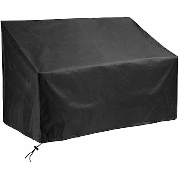Beskyttende trekk til hagebenk, vanntett trekk til 2-seters benk, pustende 210D Oxford-stoff, trekk til hagemøbler, 134x66x63/89 cm