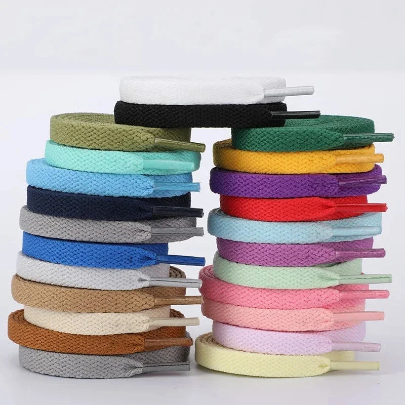 AliExpress - 1 paire de chaussures plates, lacets de couleur unie, chaussures en toile, lacets de sport et de loisirs, longueur 100/120/140/160/180cm,