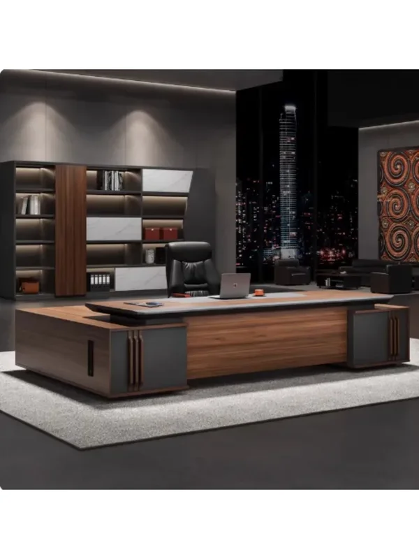 AliExpress - Chef-Schreibtisch und Stuhl Kombination mit Bücherregal, Geschäftsführer-Büro, Präsidenten-Schreibtisch, Großer Klassischer Schreibtisch,