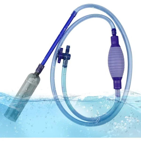 Aquarium Vacuum Pump, Aquarium Pump, Aquarium Air Pump, 2.5m with Flow Control Valve, Siphon Hose for Gravel Water Filter, Idea
